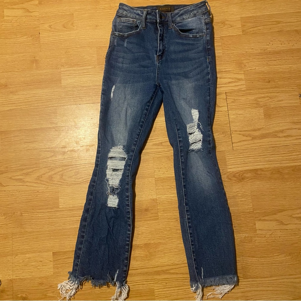 Bronc Ranchwear Boutique Straight Frayed Jeans